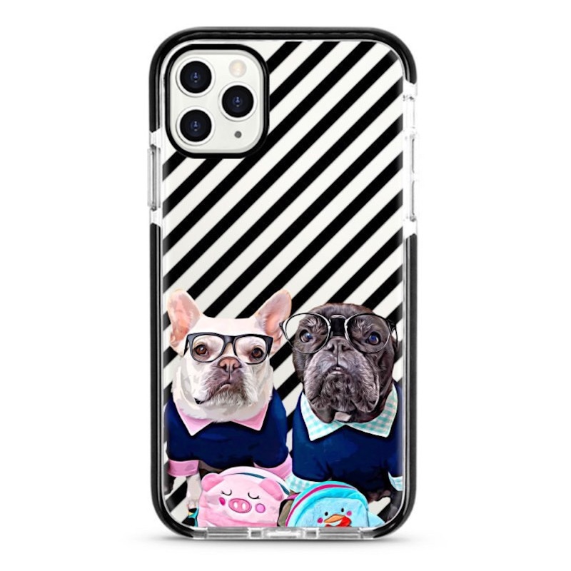 Custom phone case with french bulldogs on it.